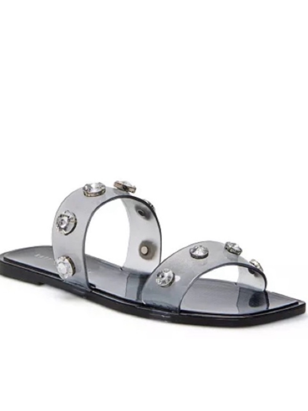 NWT Katy Perry Clear Gem-Embellished Slide Sandal - Women's